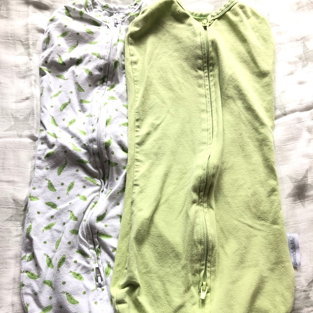 set of 2 newborn swaddle me zip swaddle sacks